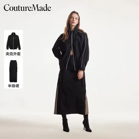 Vero Moda外套女夏季休闲拼色抽绳双拉链口袋半裙套装324217003商品大图