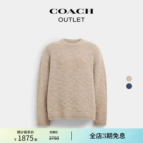 COACH/蔻驰奥莱男士经典标志针织圆领毛衣图片