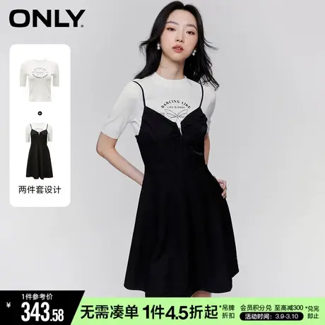 ONLY秋季简约休闲套装T恤A字短款连衣裙女|123207024图片