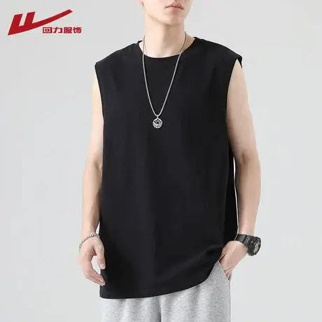 回力背心男夏季薄款ins潮牌简约冰丝无袖t恤潮流百搭坎肩短袖上衣图片