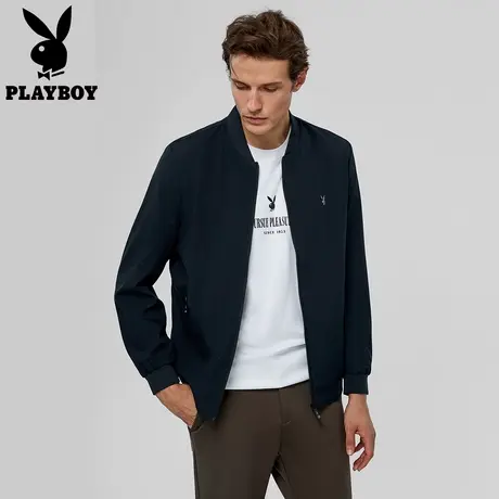 【免熨烫】花花公子商务行政外套男士款棒球领2025年轻人干部夹克图片