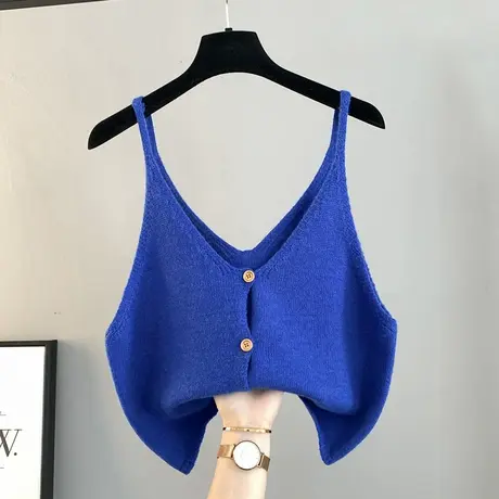 针织马甲吊带背心女2025春季新款韩系V领设计感叠穿洋气减龄开衫图片