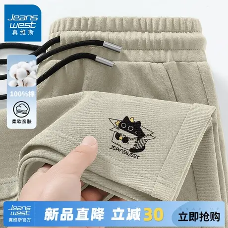 GV真维斯运动短裤男款夏季青少年痞帅重磅纯棉休闲外穿五分裤男C商品大图