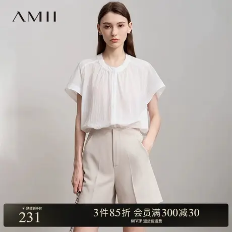 Amii【韩版休闲衬衫】25夏韩版休闲简约大气宽松慵懒衬衫衬衣女商品大图