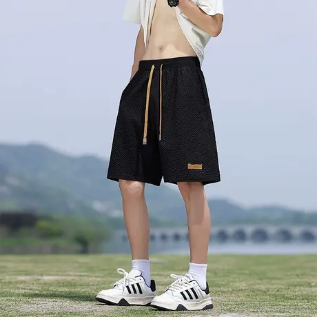 回力冰丝速干休闲短裤男夏季薄2025新款宽松透气运动沙滩五分裤子商品大图