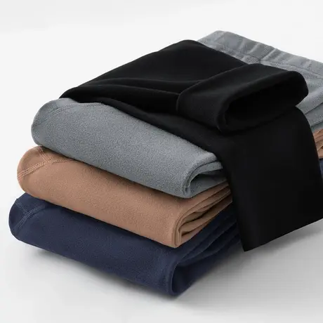 德绒长裤子男士保暖秋裤秋冬季防寒恒温发热双面绒无痕纯色打底裤图片