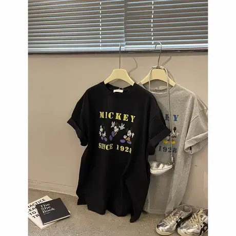 韩国东大门2025夏季新款休闲宽松百搭减龄卡通印花圆领短袖t恤女商品大图