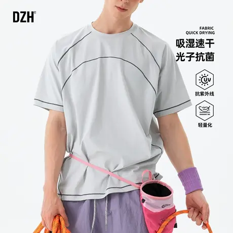 男士运动速干男t恤短袖男款夏网球上衣2025新款灰色夏季薄款半袖商品大图