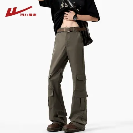 回力美式复古工装裤男士夏季薄款2025新款宽松直筒阔腿休闲长裤子图片