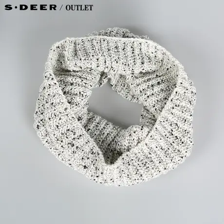 【新品】sdeer圣迪奥专柜正品时尚黑白钩织围脖S14483788图片