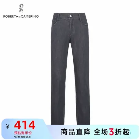 ROBERTA诺贝达秋季秋款时尚潮流水洗牛仔蓝灰色男休闲牛仔裤男装图片
