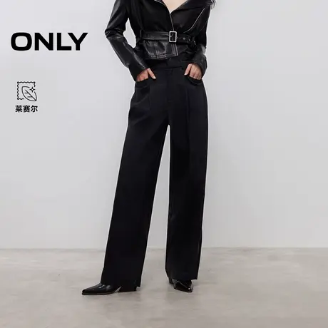 ONLY2025夏季新款后腰舒适弹力松紧捏褶宽松长裤阔腿裤休闲裤女商品大图