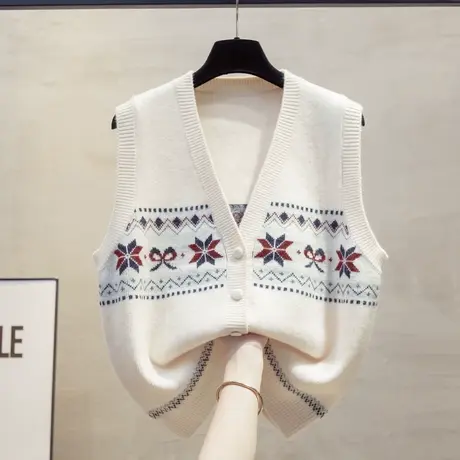 开衫v领针织马甲背心女2025春秋新款宽松外穿马夹叠穿毛衣坎肩潮商品大图