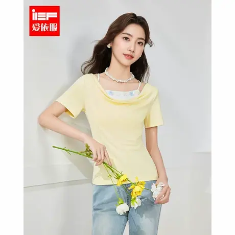 IEF/爱依服2025夏季新款法式精致小女人气质设计感百搭修身上衣商品大图