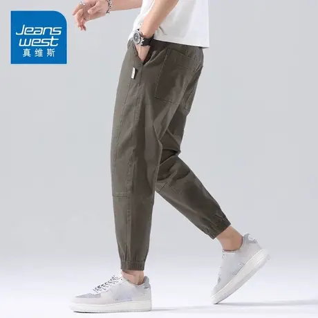 KZ真维斯春秋季束脚裤九分纯棉休闲裤男士工装9分裤子2025年新款商品大图