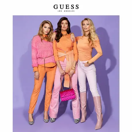 GUESS女士时尚灯芯绒纯色欧美喇叭裤-W1BA63WE5Y0图片