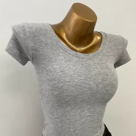 基础大圆领！紧身百搭短袖T恤女2021韩国东大门夏季新款打底上衣图片