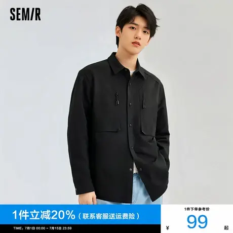 森马长袖衬衫男户外机能风外穿式衬衣2025春季新款肌理感上衣宽松图片