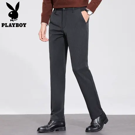 【含绵羊毛】花花公子高端品牌男士休闲裤2025新款弹力直筒休闲裤图片
