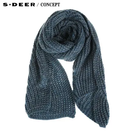 【新品】sdeer圣迪奥专柜正品女秋镂空罗纹针织围巾S14483789图片
