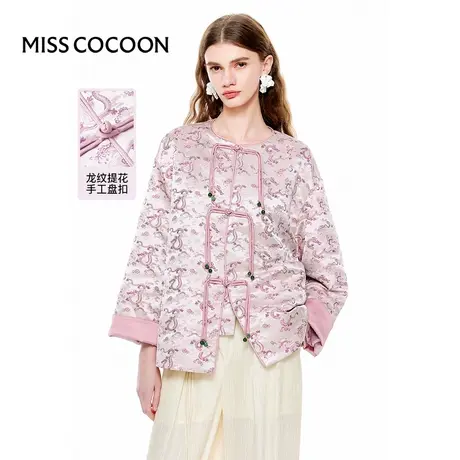 可可尼COCOON2025年夏季新款气质高级感上衣新中式提花国风外套女图片