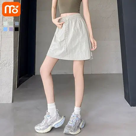 工装短裙半身裙女款2025新款夏美式休闲薄款小个子a字短款裙子图片