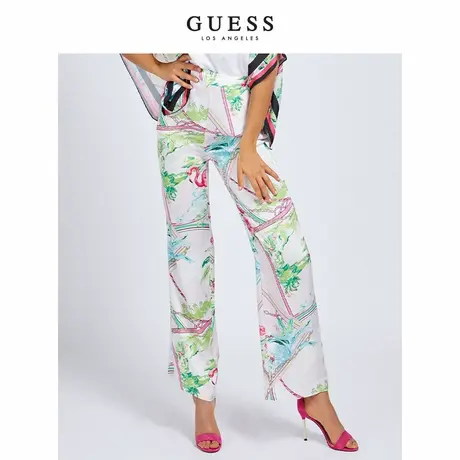 GUESS女士时尚度假风舒适轻熟印花阔腿裤-W1GB97WDXO0商品大图