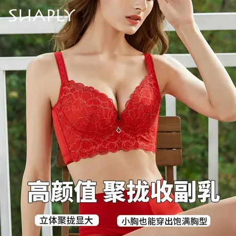 莎莲妮调整型文胸小胸聚拢性感蕾丝加高侧翼收副乳防下垂内衣女商品大图