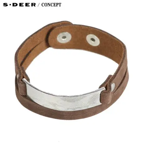【新品】sdeer圣迪奥专柜正品女装帅气复古牛皮手链5184312图片
