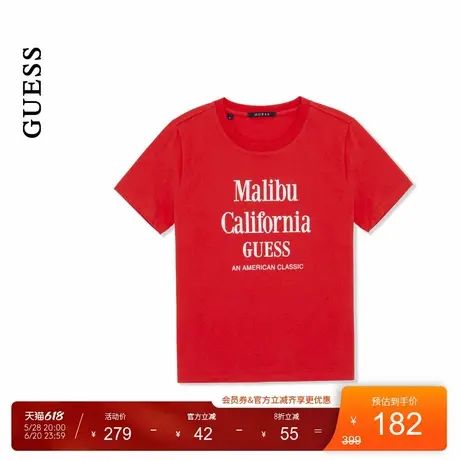 GUESS25年新款夏季女士通勤百搭撞色字母logo短袖T恤-YP2K9437图片