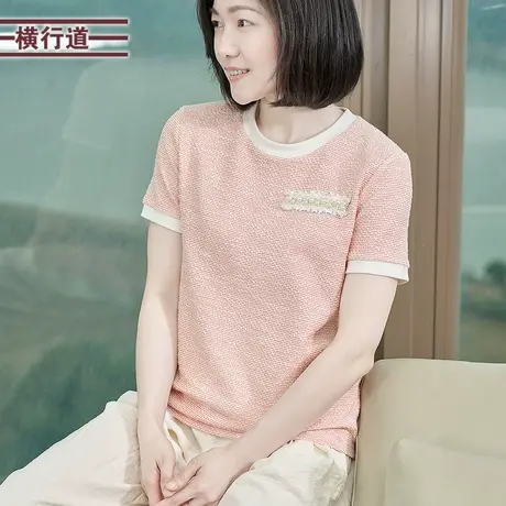 小香风短袖针织衫套头上衣打底衫洋气半袖女士T恤2025夏装新款图片