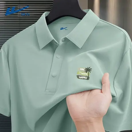 回力男士polo衫夏季凉感学院风翻领半袖男款高级感流行短袖t恤男D商品大图