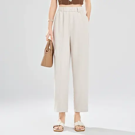 九分哈伦裤女夏季薄款2025新款松紧腰显瘦百搭休闲裤小个子镰刀裤商品大图