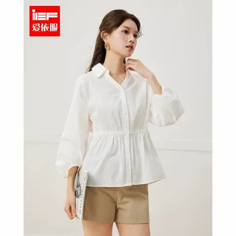 IEF/爱依服2025春夏新款韩版时尚通勤气质百搭七分袖设计上衣商品大图