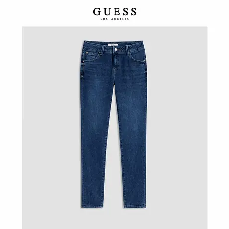 GUESS女士纯色直筒极简通勤牛仔小脚长裤-YL3D6118商品大图