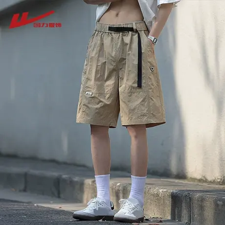 回力冰丝速干工装短裤男士夏季薄款2025新款宽松休闲运动五分裤子图片