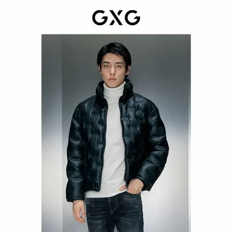 GXG男装商场 同款黑色PU直充短款羽绒 23年冬季新品GEX1D2529744图片