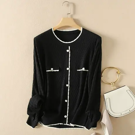 针织羊毛假开衫女春装2024新款宽松软糯内搭打底衫毛衣爆款外套女图片