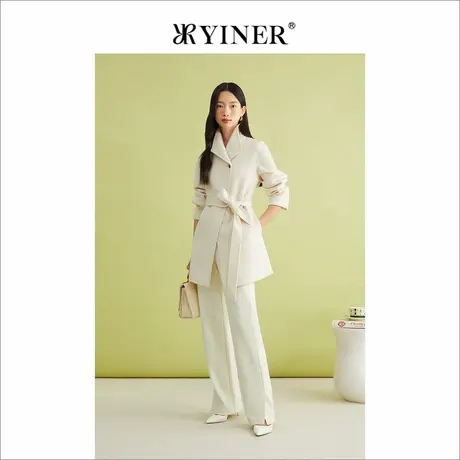 【超细支澳洲丝光羊毛】YINER音儿女装春季双面呢大衣图片