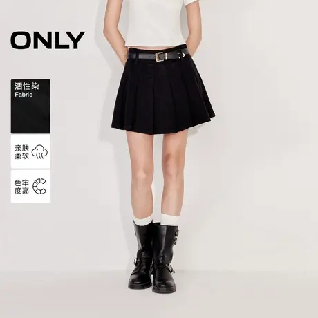 ONLY2025夏季新款潮流淑女风显瘦显高A字百褶裙短裙牛仔半身裙女商品大图