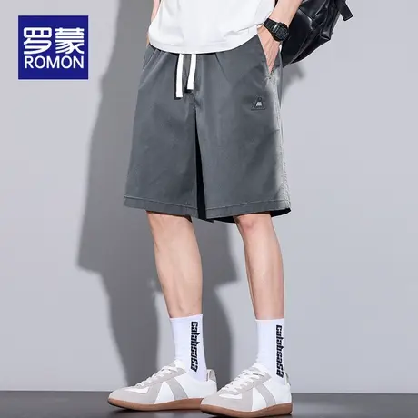 罗蒙牛仔短裤夏薄款宽松透气凉感2025新款潮牌渐变休闲五分中裤男图片