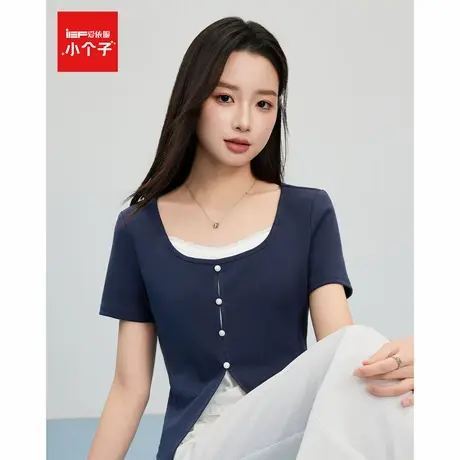 IEF/爱依服2025春夏新款韩版温柔小女人气质通勤百搭假两件上衣图片
