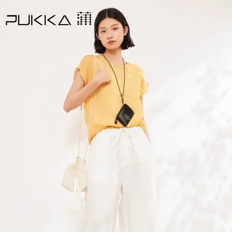 蒲PUKKA 宽松短袖衬衫女简约通勤设计感衬衣图片