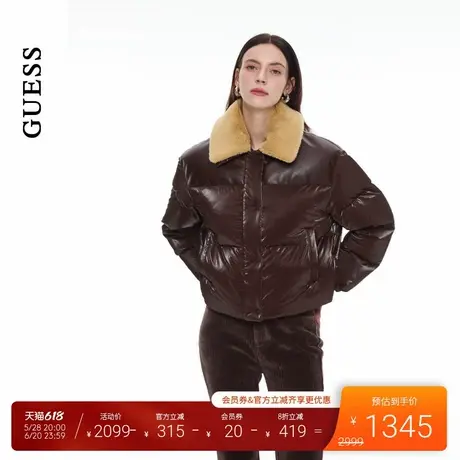 GUESS女士翻领设计美拉德短款保暖羽绒服-YO4W5892商品大图