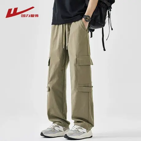 回力美式冰丝工装裤男士夏季薄款2025新款宽松直筒休闲运动长裤子商品大图