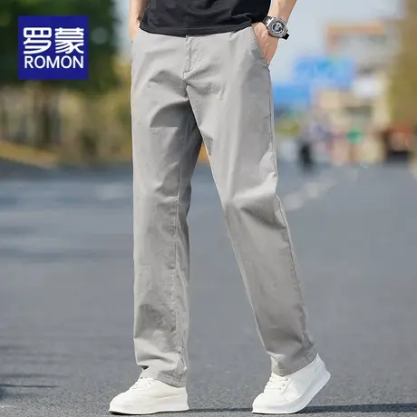 罗蒙休闲裤男士夏季薄款纯棉商务西裤宽松直筒2025新款长裤子男款图片