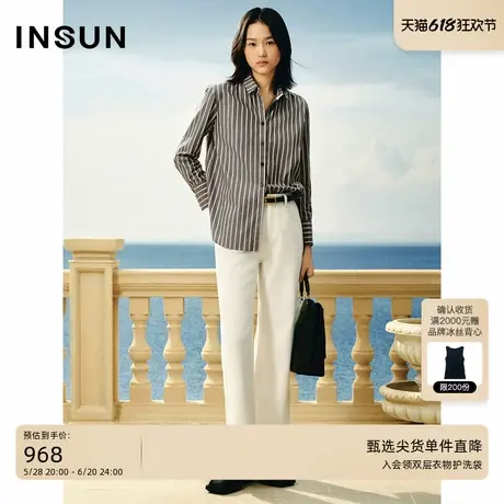 INSUN恩裳春全棉精梳色织条纹衬衫商品大图