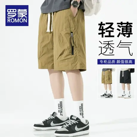 罗蒙冰丝裤子夏季男款工装休闲短裤男士五分裤超薄款宽松运动中裤商品大图