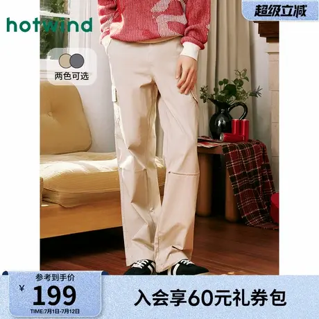 热风工装裤2025年春季新款男士直筒长裤美式复古大口袋休闲长裤商品大图