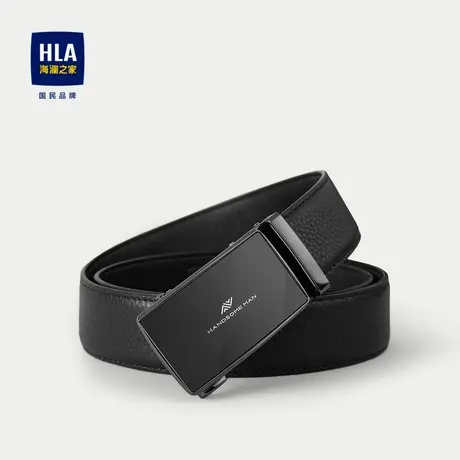 HLA/海澜之家商务大气自动扣皮带2025新款简约压花质感腰带男商品大图